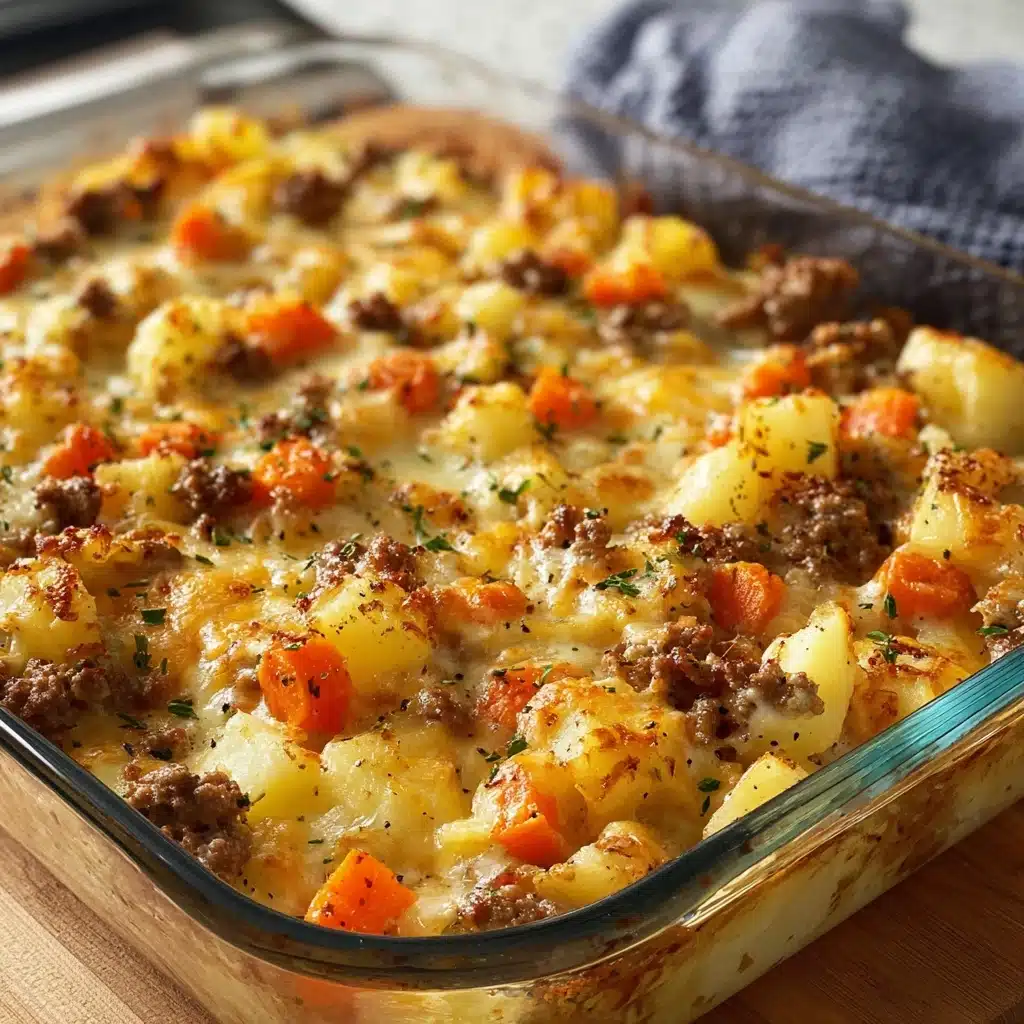Amish Hamburger with Fall Veggies Bake Recipe