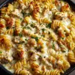 The Best Crockpot Garlic Parmesan Chicken Pasta Recipe