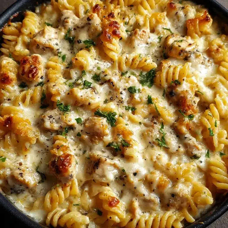 The Best Crockpot Garlic Parmesan Chicken Pasta Recipe