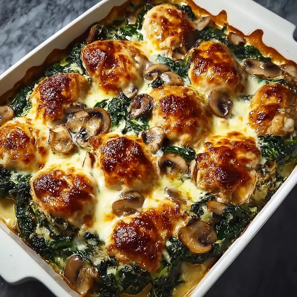 Chicken Spinach and Mushroom Low-Carb Casserole Recipe