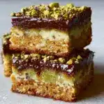 Brown Butter Dubai Pistachio Chocolate Chip Cookie Bars Recipe