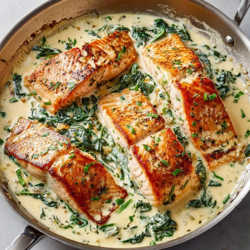 Creamy Garlic Butter Tuscan Salmon Recipe - Recipe Image