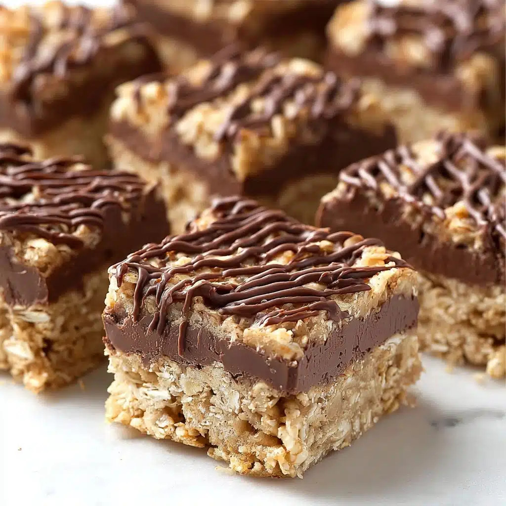 No Bake Chocolate Oatmeal Bars Recipe - Recipe Image