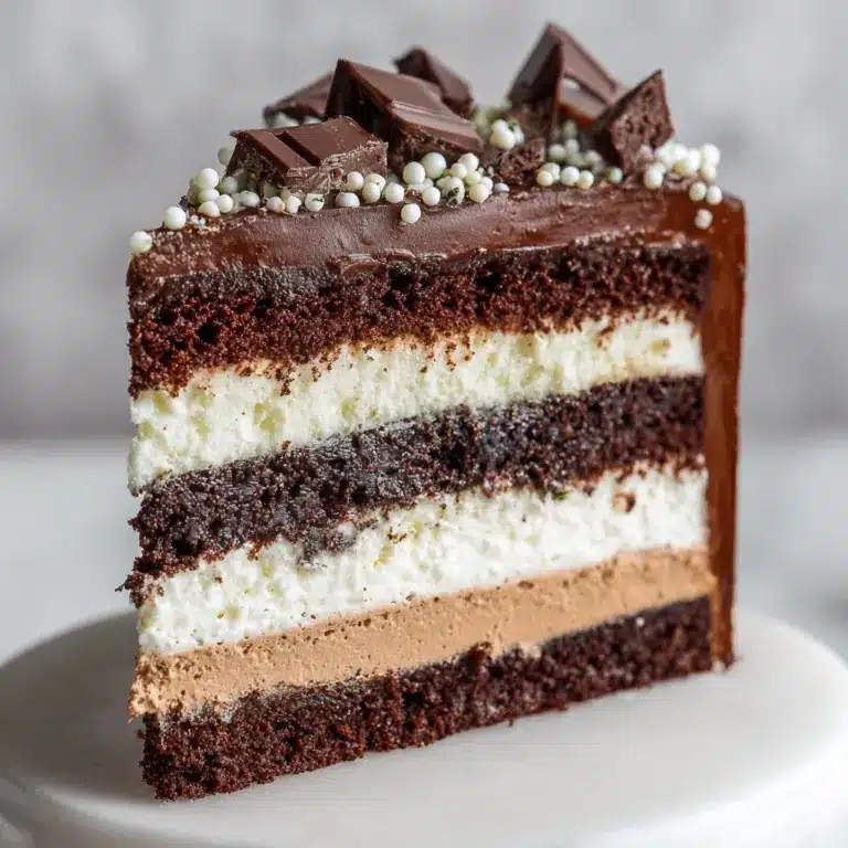 Tuxedo Cake – Triple Chocolate Mousse Cake Recipe
