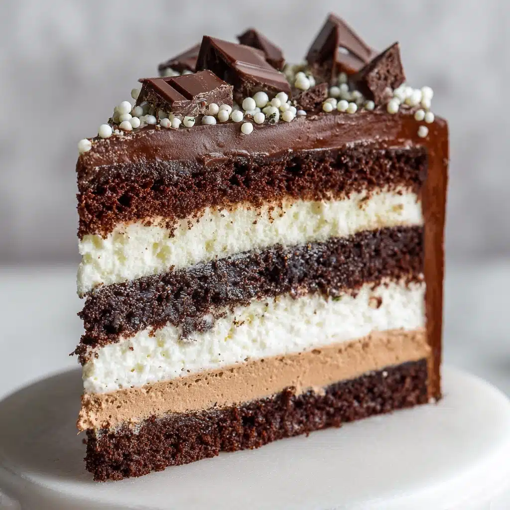 Tuxedo Cake – Triple Chocolate Mousse Cake Recipe