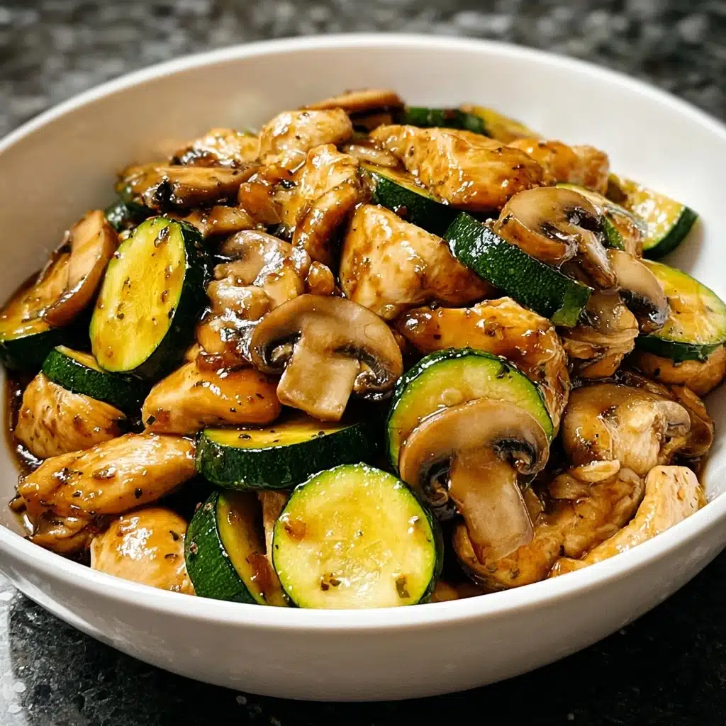 Easy Zucchini Mushroom Chicken Stir Fry Recipe - Recipe Image