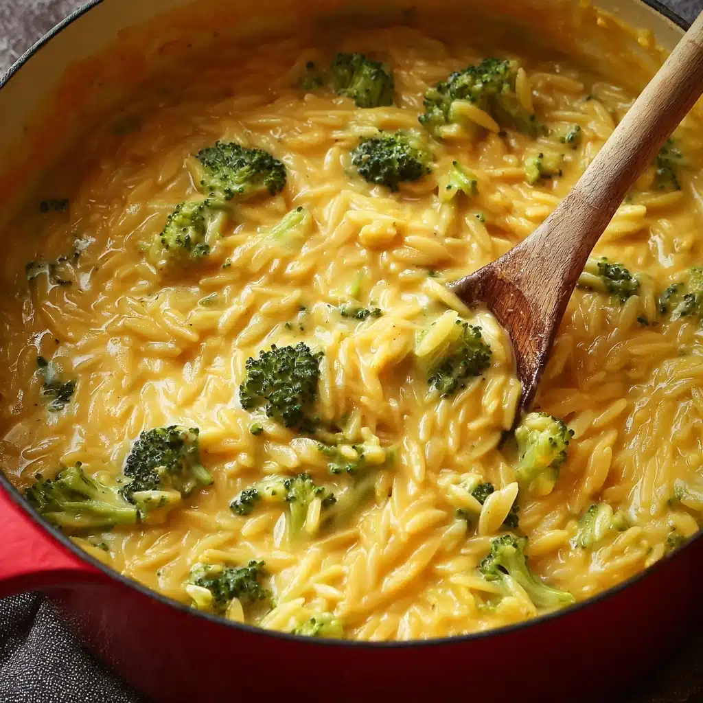 One Pot Broccoli Cheese Orzo Recipe - Recipe Image