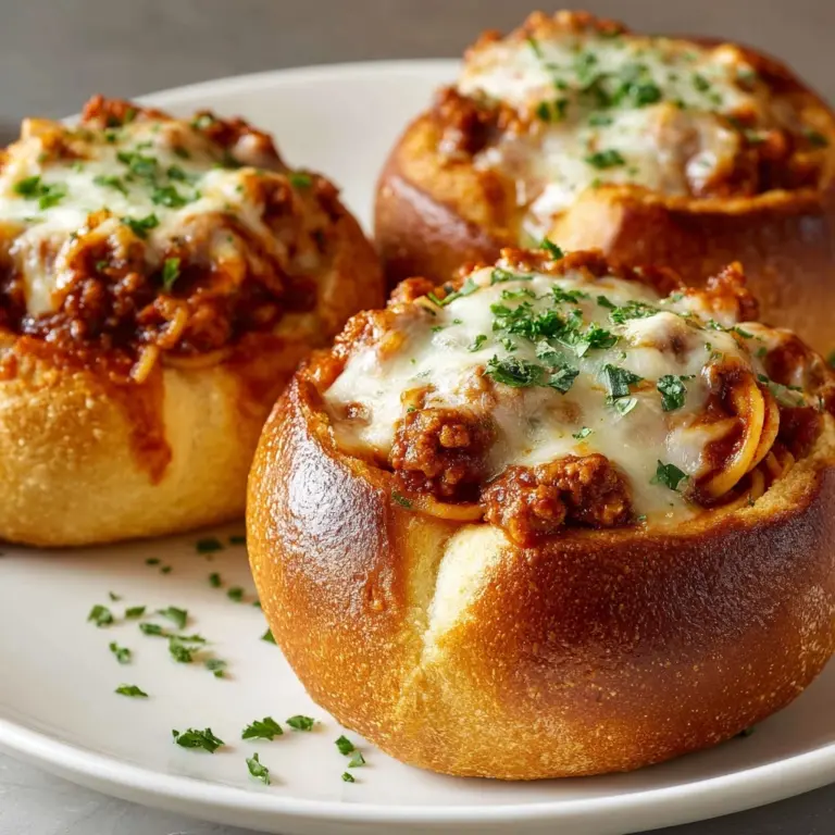 Spaghetti Garlic Bread Bowls Recipe