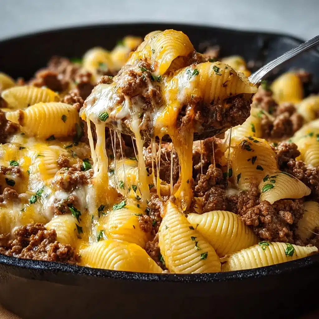 Crockpot Cheesy Ranch Beef Pasta Shells Recipe - Recipe Image
