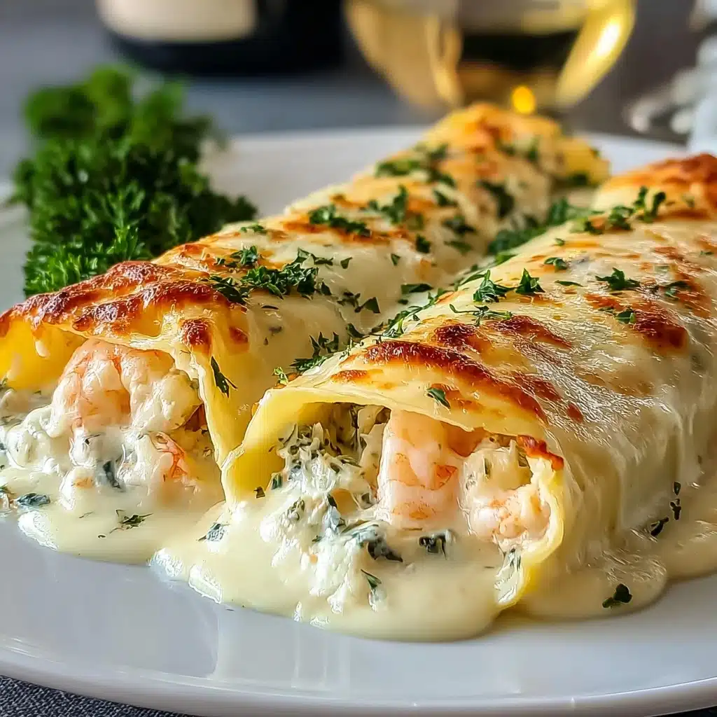 Shrimp & Crab Alfredo Lasagna Roll-Ups You’ll Crave Recipe - Recipe Image