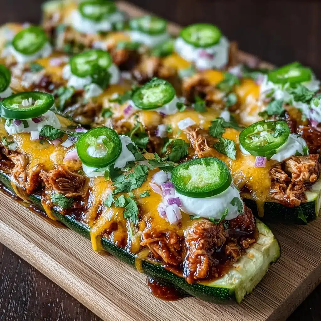 Sticky BBQ Chicken Zucchini Boats Recipe - Recipe Image