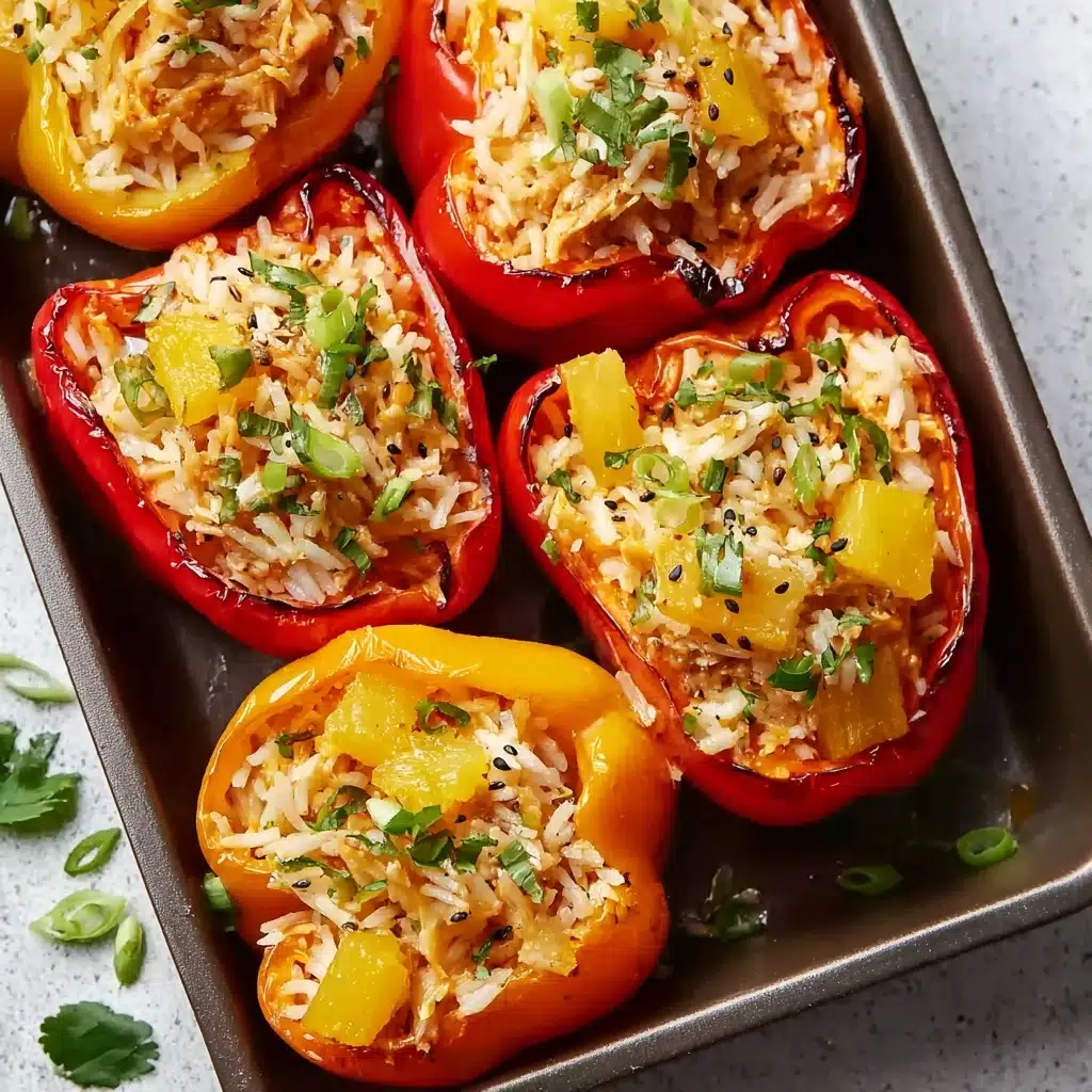 Teriyaki Pineapple Chicken Rice Stuffed Peppers Recipe
