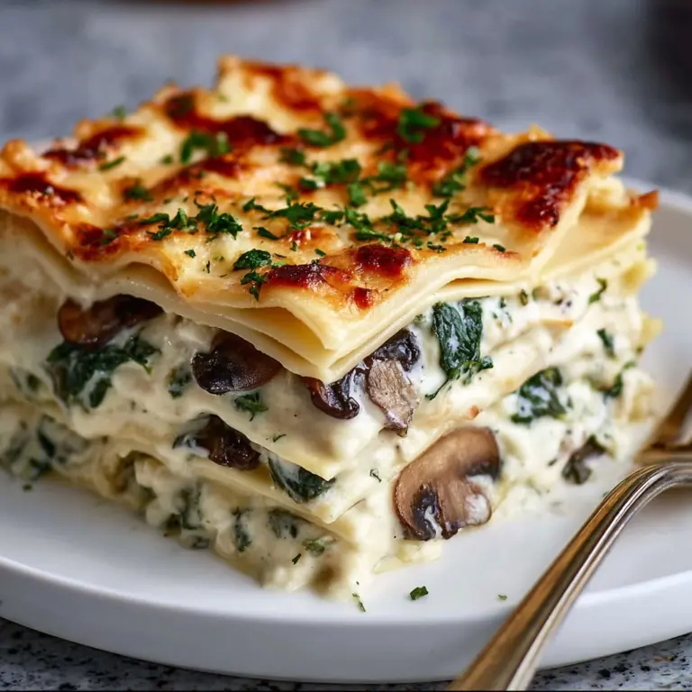 Spinach and Mushroom White Lasagna Recipe