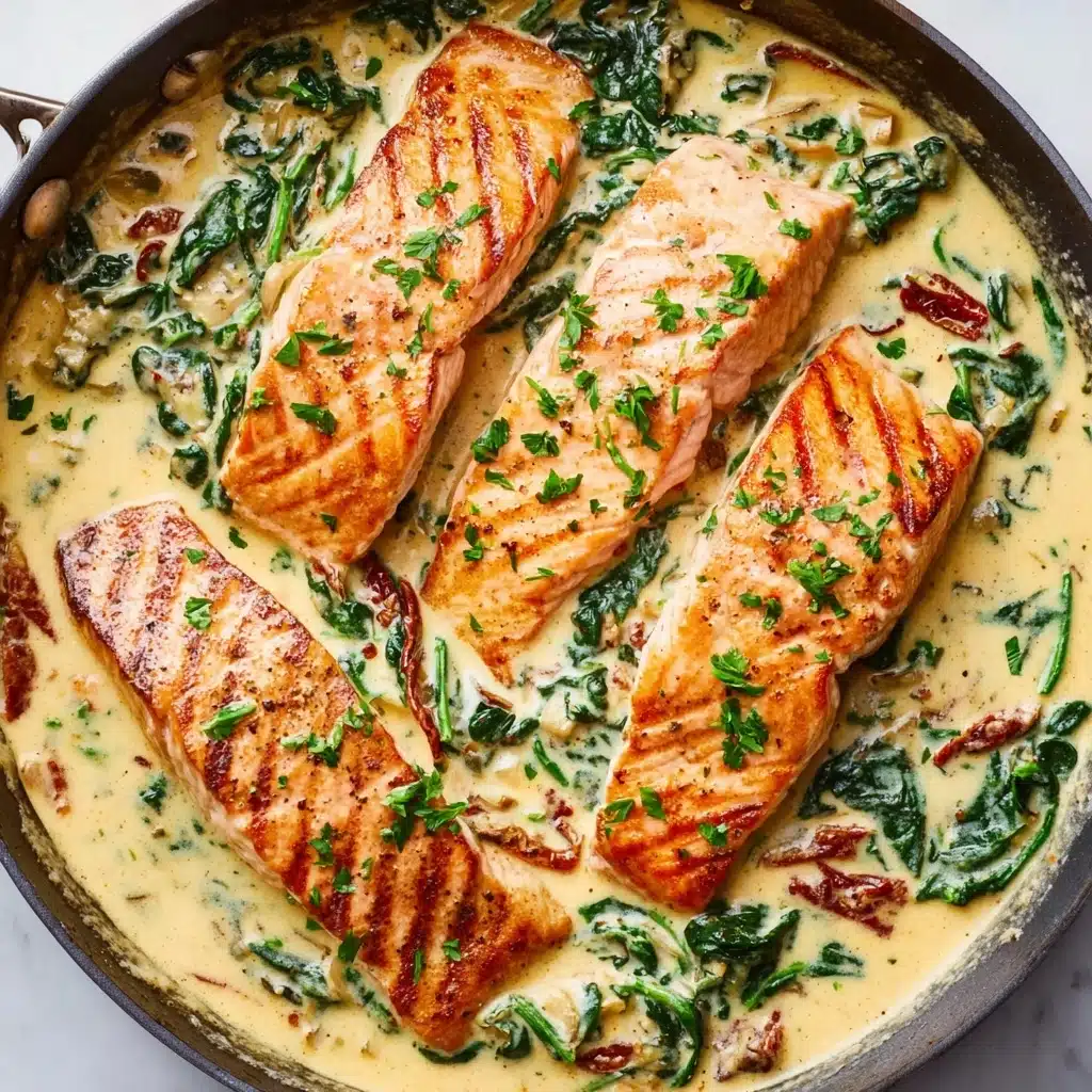 Creamy Garlic Butter Tuscan Salmon Recipe - Recipe Image
