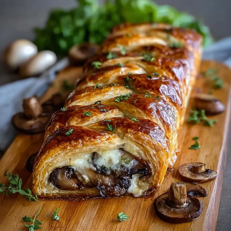 5-Star Savory Mushroom & Gruyère Puff Pastry Braid Recipe