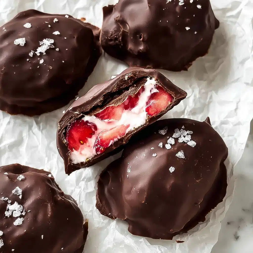 Chocolate Strawberry Frozen Yogurt Bites – Easy Recipe - Recipe Image