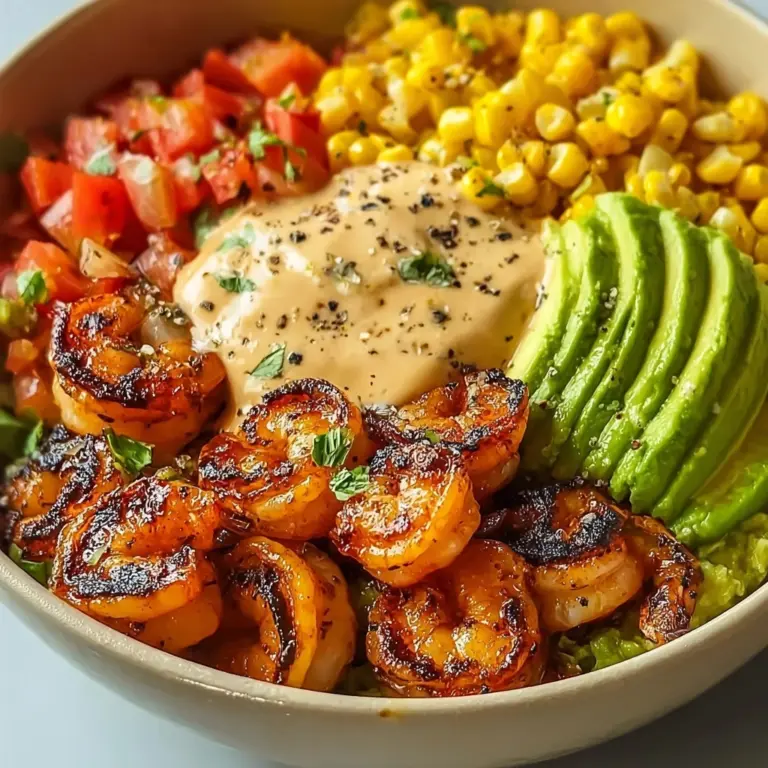 Grilled Shrimp Bowl with Avocado & Corn Salsa Recipe