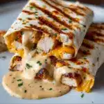 Cheesy Garlic Chicken Wraps Recipe