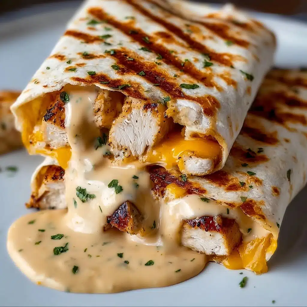 Cheesy Garlic Chicken Wraps Recipe