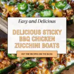 Sticky BBQ Chicken Zucchini Boats Recipe