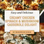 Chicken Spinach and Mushroom Low-Carb Casserole Recipe