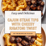 Cajun Steak Tips in Cheesy Rigatoni Parmesan Sauce Recipe