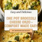 One Pot Broccoli Cheese Orzo Recipe