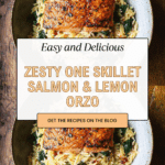 One Skillet Salmon with Lemon Orzo Recipe