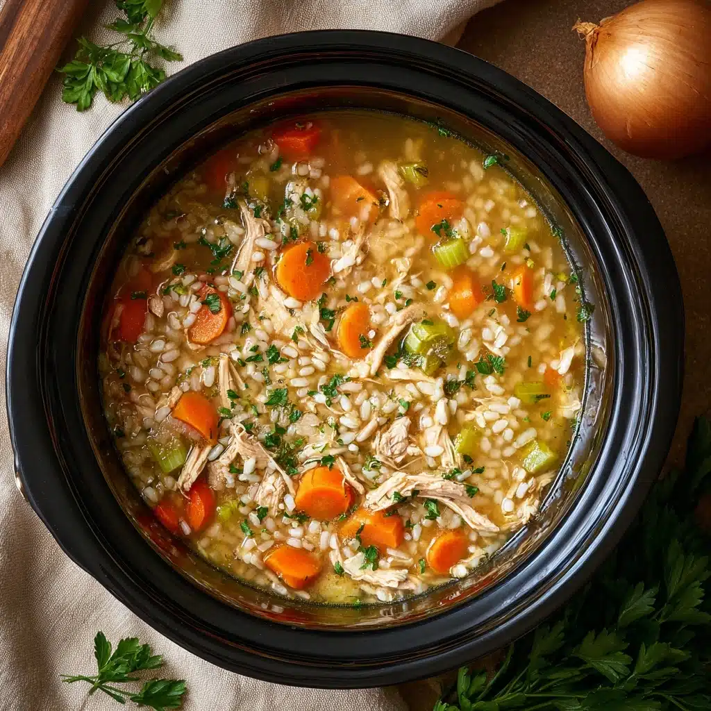 Slow Cooker Chicken and Rice Soup Recipe - Recipe Image