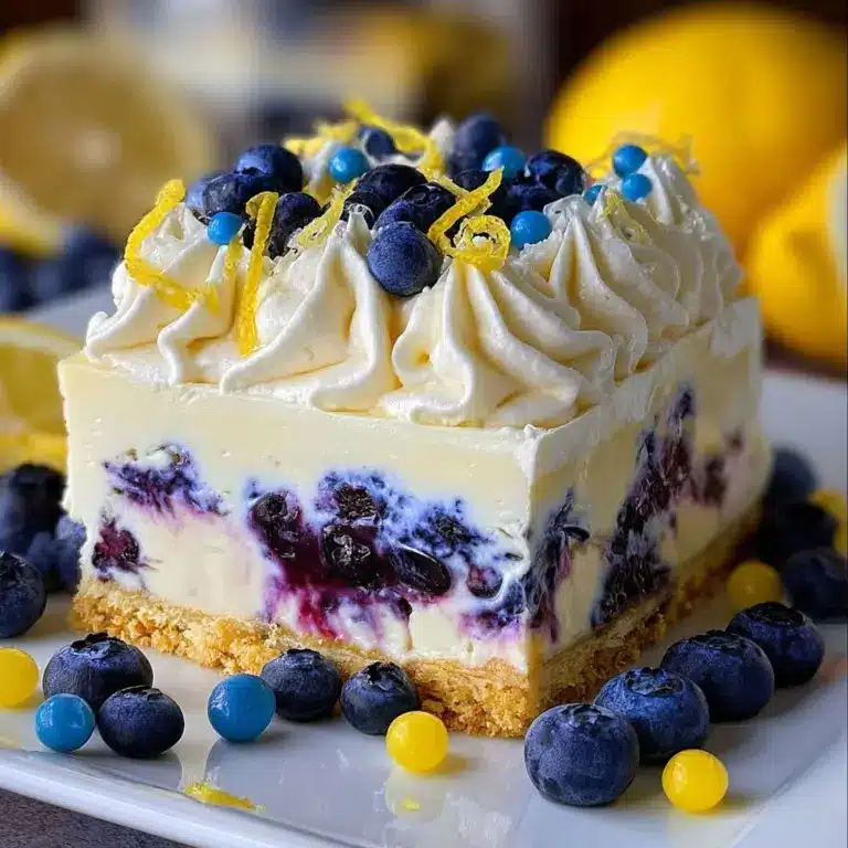 No-Bake Lemon dazzling Blueberry cream Cake Recipe