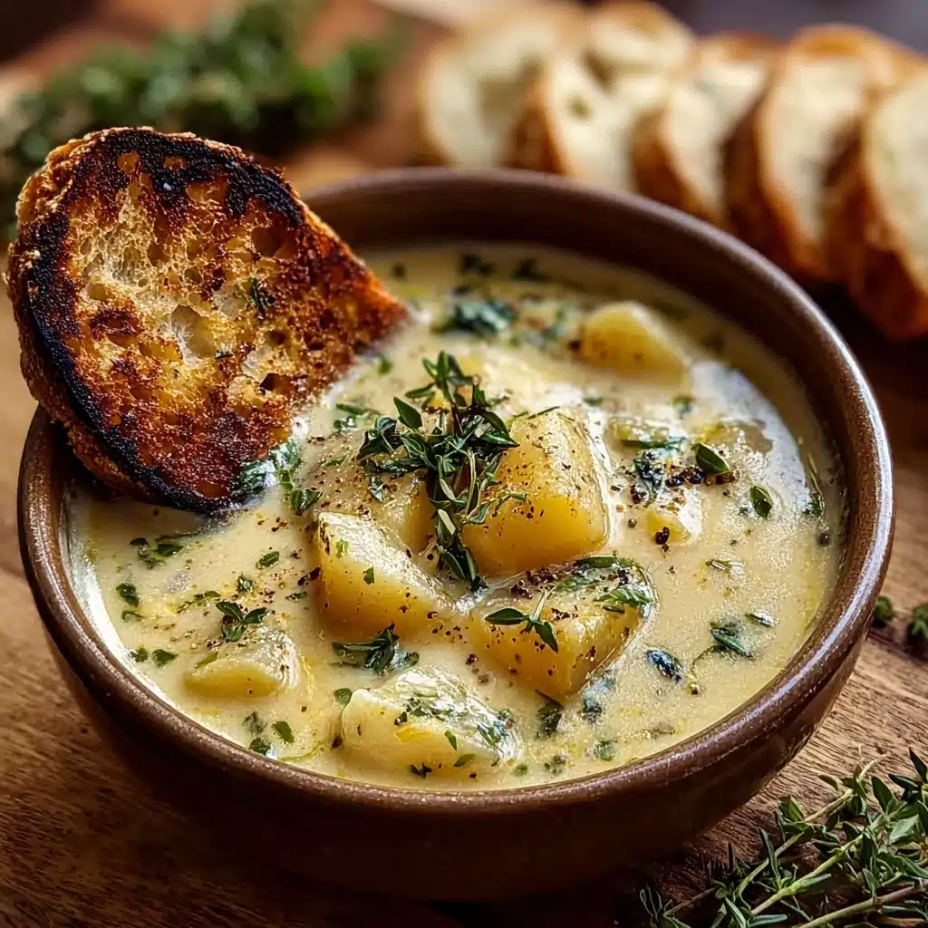 Hearty Cheddar Garlic Herb Potato Soup Recipe