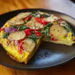Frittata with Potatoes, Red Peppers, and Spinach Recipe