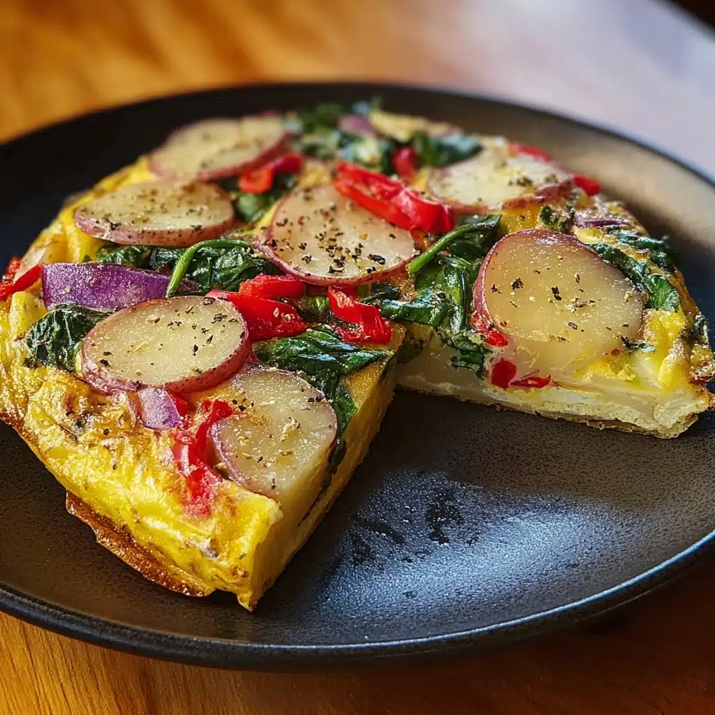Frittata with Potatoes, Red Peppers, and Spinach Recipe - Recipe Image