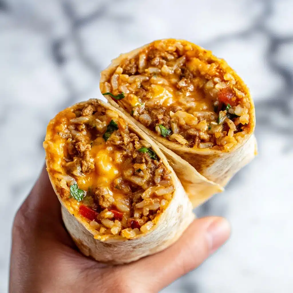 Cheesy Ground Chicken and Rice Burritos Recipe