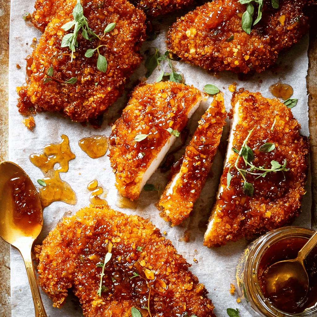 Baked Crunchy Hot Honey Chicken Recipe