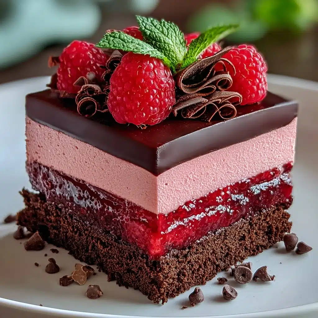 Indulge in Heavenly Raspberry Chocolate Mousse Cake Recipe - Recipe Image