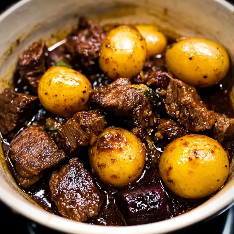 Crockpot Garlic Butter Beef Bites with Potatoes Recipe