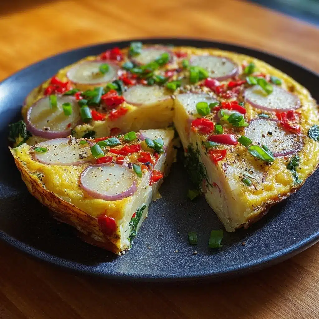 Frittata with Potatoes, Red Peppers, and Spinach Recipe - Recipe Image