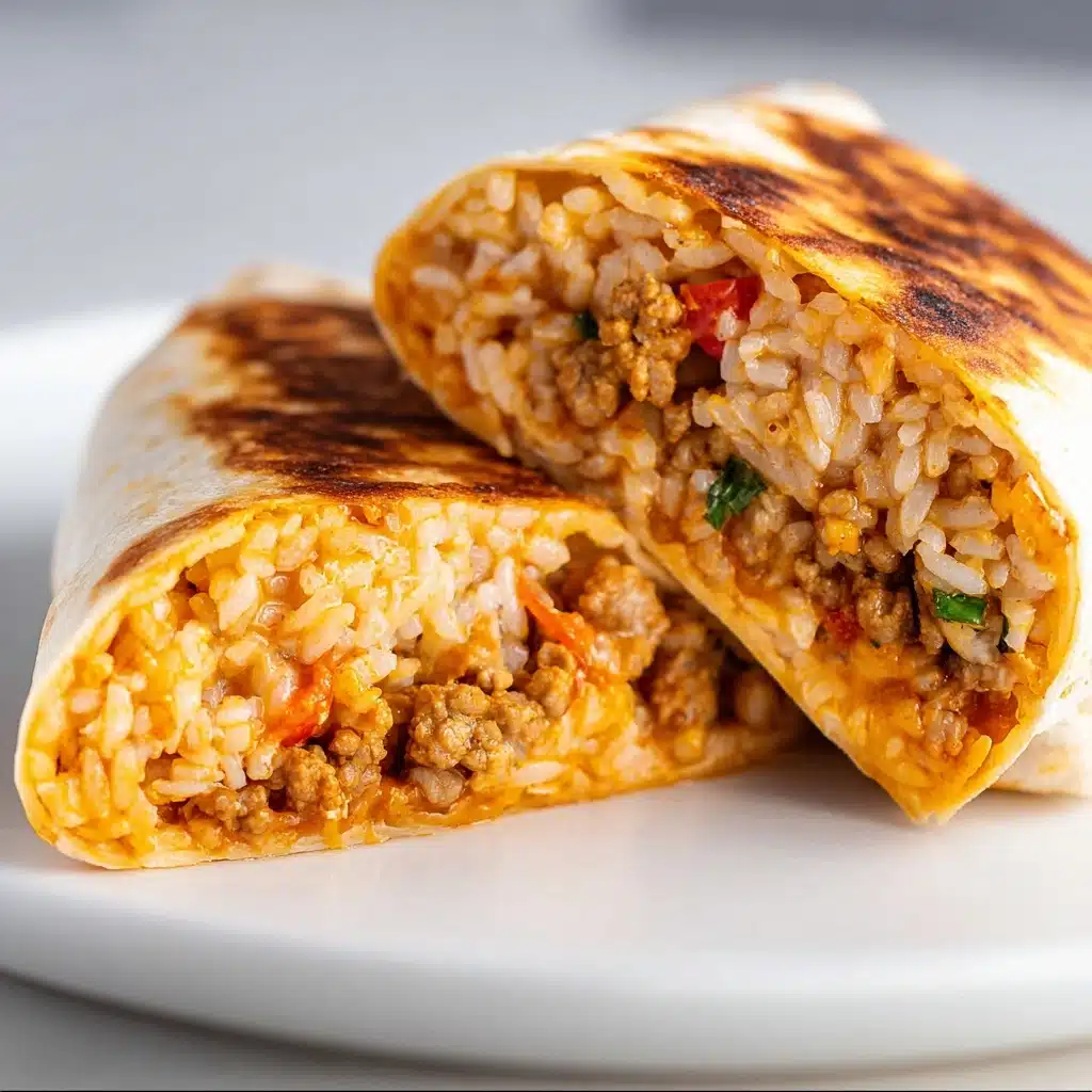 Cheesy Ground Chicken and Rice Burritos Recipe - Recipe Image