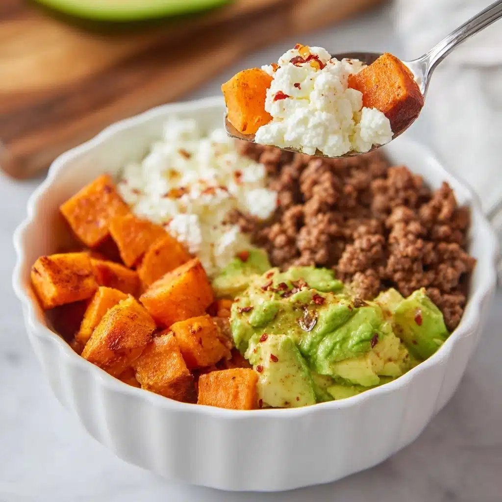Cottage Cheese Ground Beef & Hot Honey Bowls Recipe - Recipe Image
