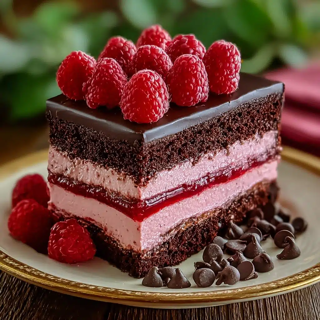 Indulge in Heavenly Raspberry Chocolate Mousse Cake Recipe - Recipe Image