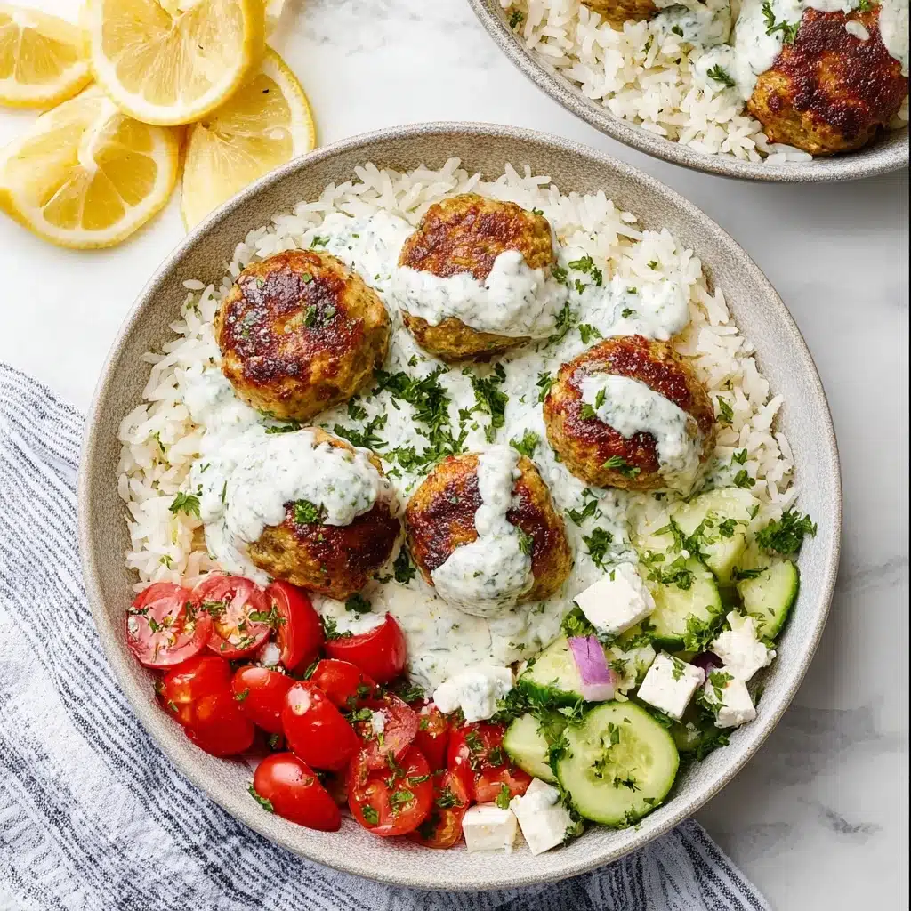 Healthy Greek Turkey Meatballs With Tzatziki Recipe - Recipe Image