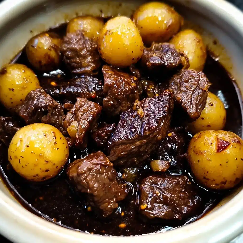 Crockpot Garlic Butter Beef Bites with Potatoes Recipe - Recipe Image