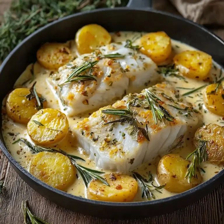 the best Cod & Potatoes in Rosemary Cream Sauce