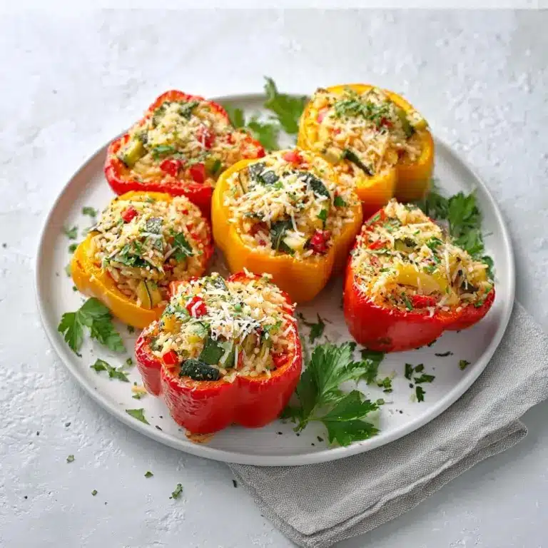 Easy Vegetarian Stuffed Bell Peppers with Rice Recipe