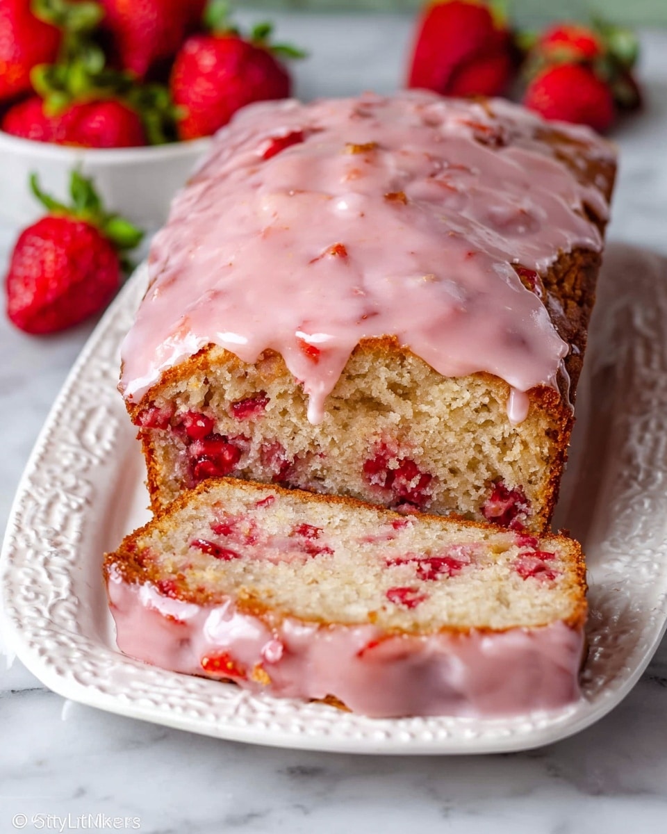 Strawberry Bread with Diced Strawberry Glaze Recipe