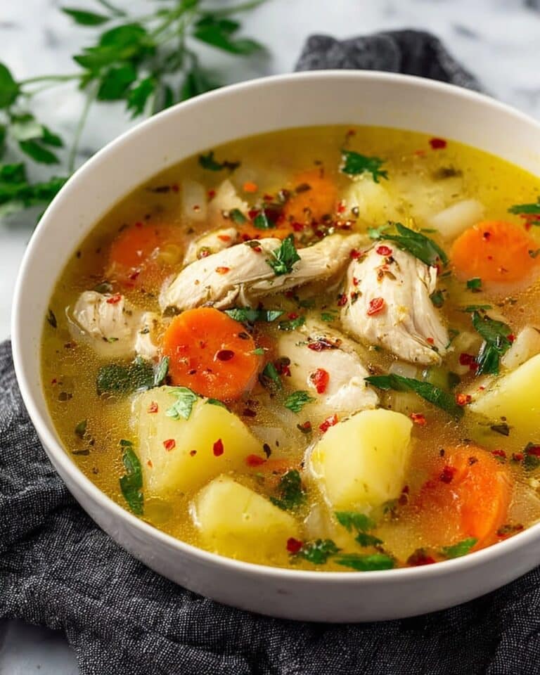 Comforting Chicken and Potato Soup with Herbs and Cheddar Recipe