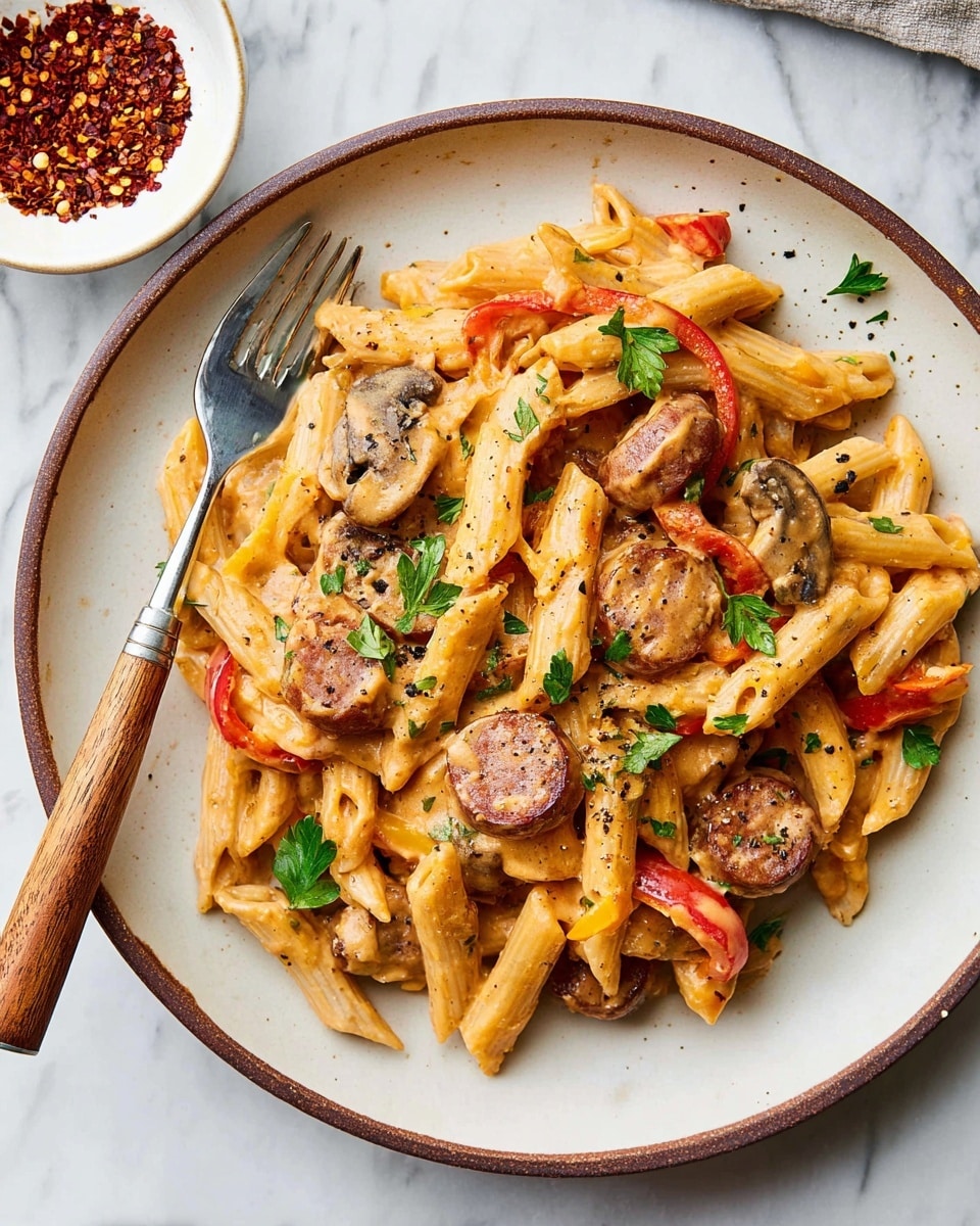 One Pot Creamy Cajun Sausage Pasta Recipe