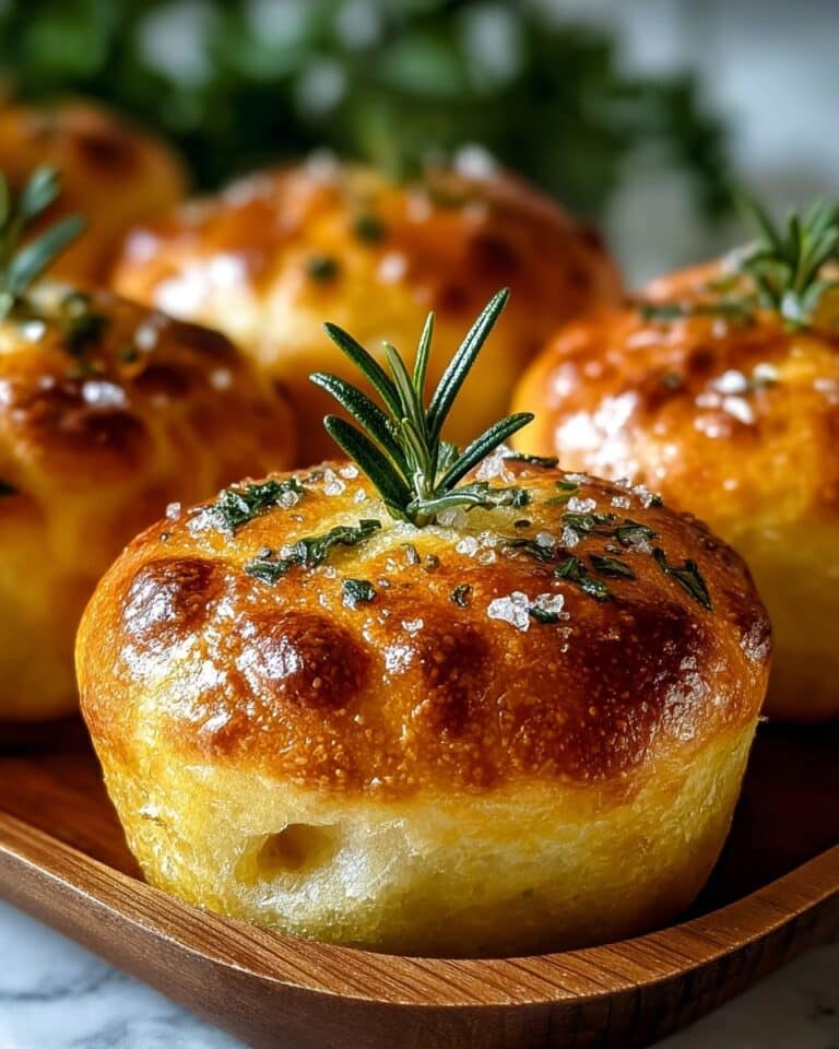Garlic Rosemary Focaccia Muffins Recipe