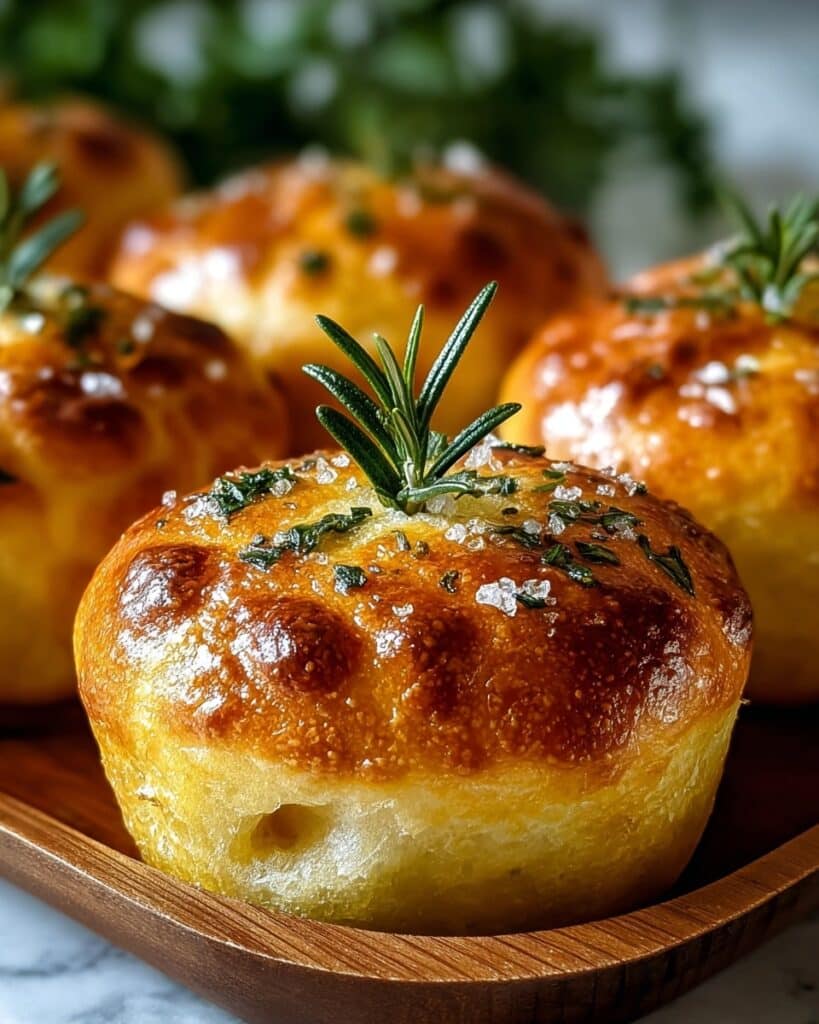 Garlic Rosemary Focaccia Muffins Recipe